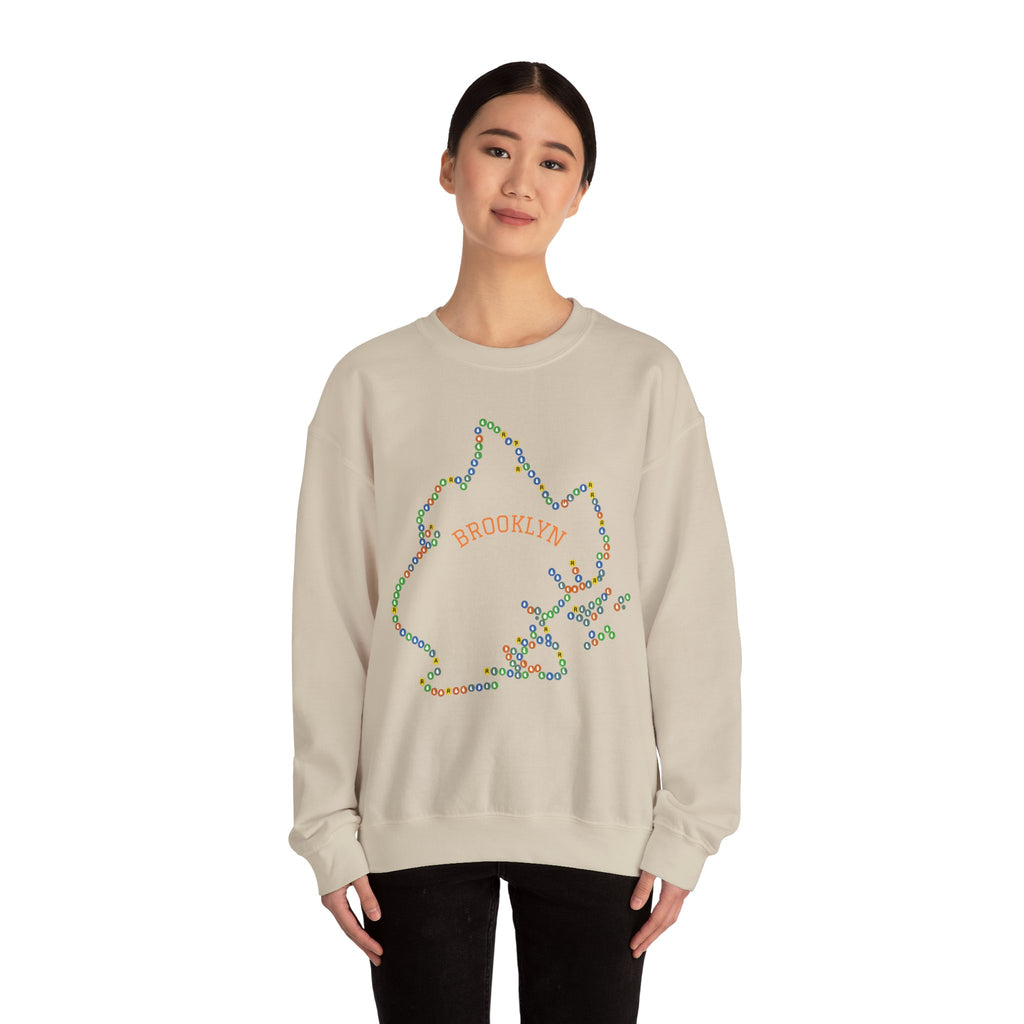 Brooklyn Map Subway Signs Sweatshirt | NYC Crewneck Sweater