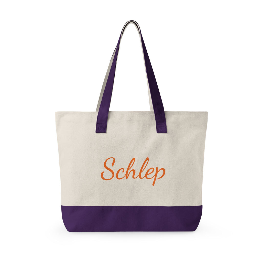 Schlep Zippered Canvas Tote Bag | Grocery Schlepping Subway Tote