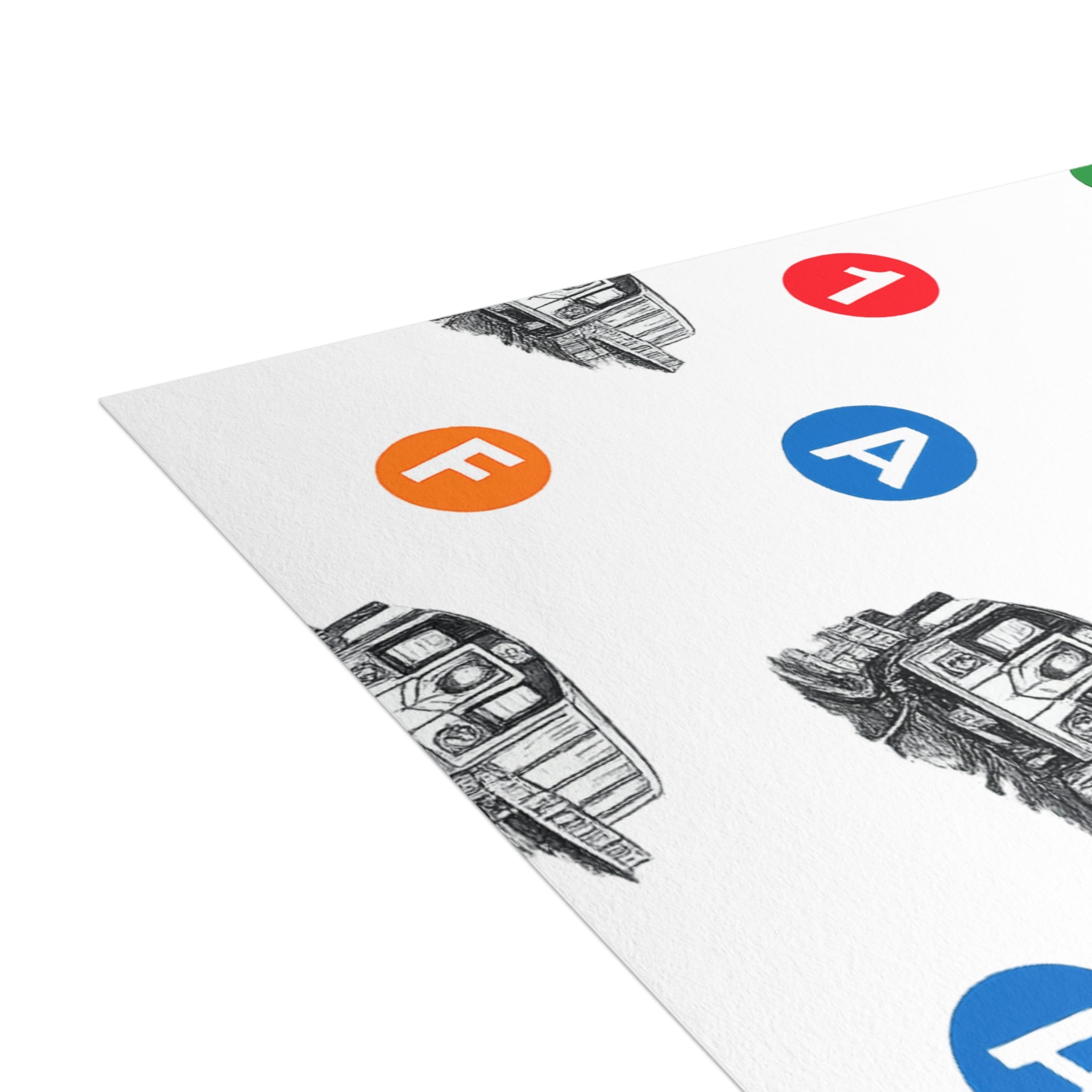 Lot de 10 cartes postales illustrées sur le thème des icônes de transport du métro de New York (enveloppes incluses)