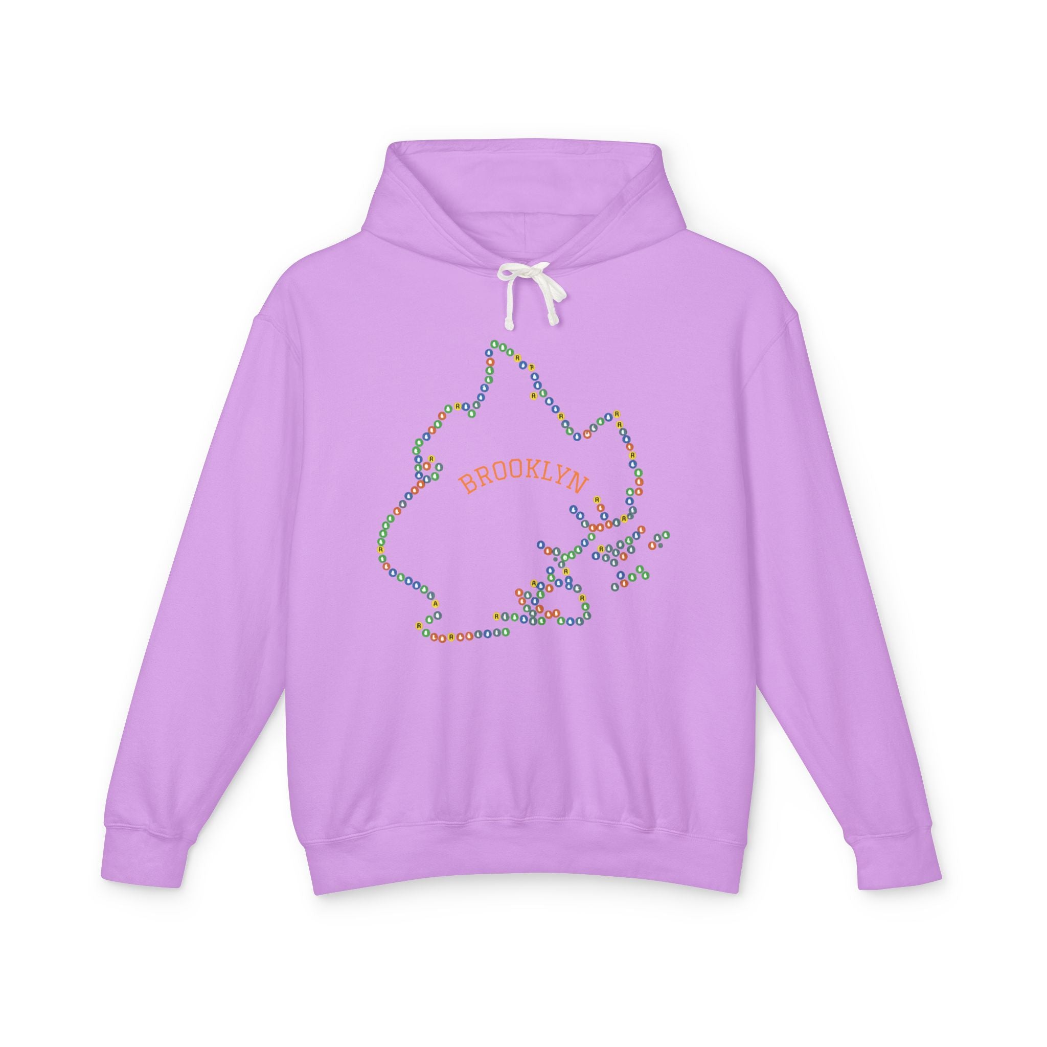 Brooklyn Map Subway Hoodie | New York Borough Outline Hooded Sweatshirt