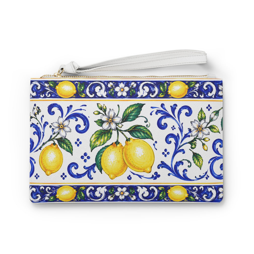 Little Italy Amalfi Blue and White with Lemon Clutch