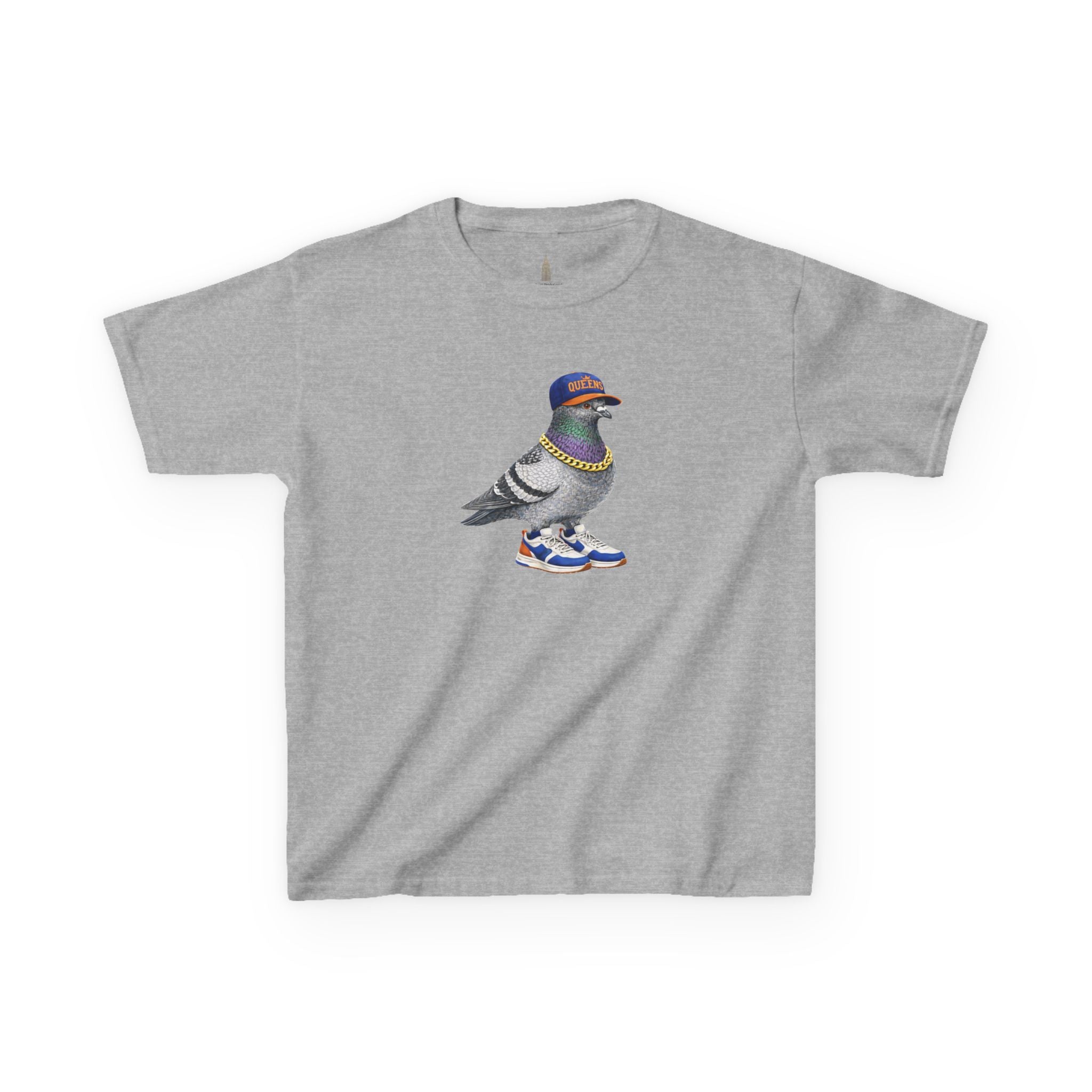 Customizable Queens NYC Pigeon Kid Tee —  Cute Bird  Baseball Fan T-Shirt for Children