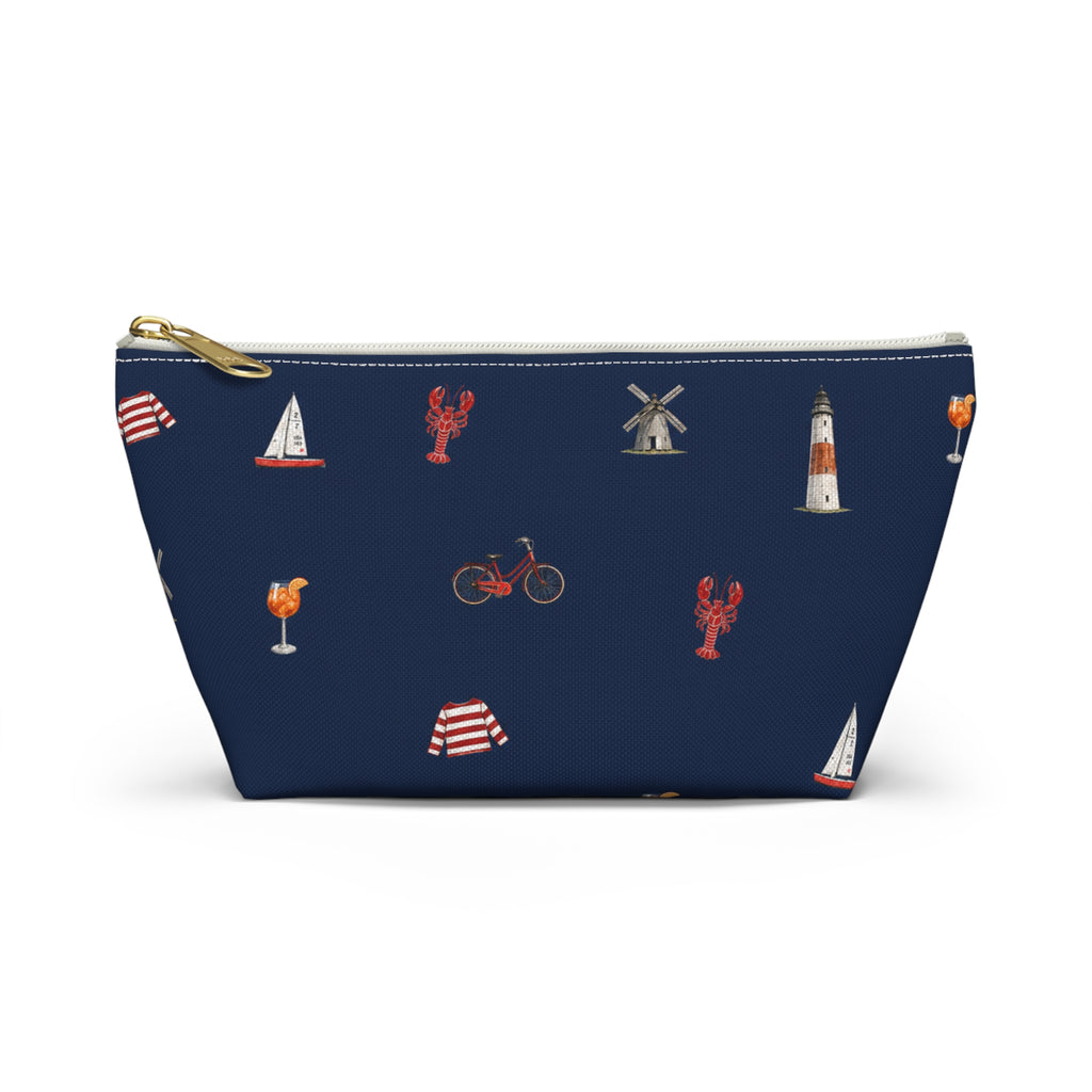 Icons of The Hamptons Blue  Accessory Pouch — T-Bottom Makeup Bag