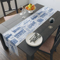Blue Toile de Jouy Lower East Side Table Runner —  NYC Chinoiserie Dining Table Decor