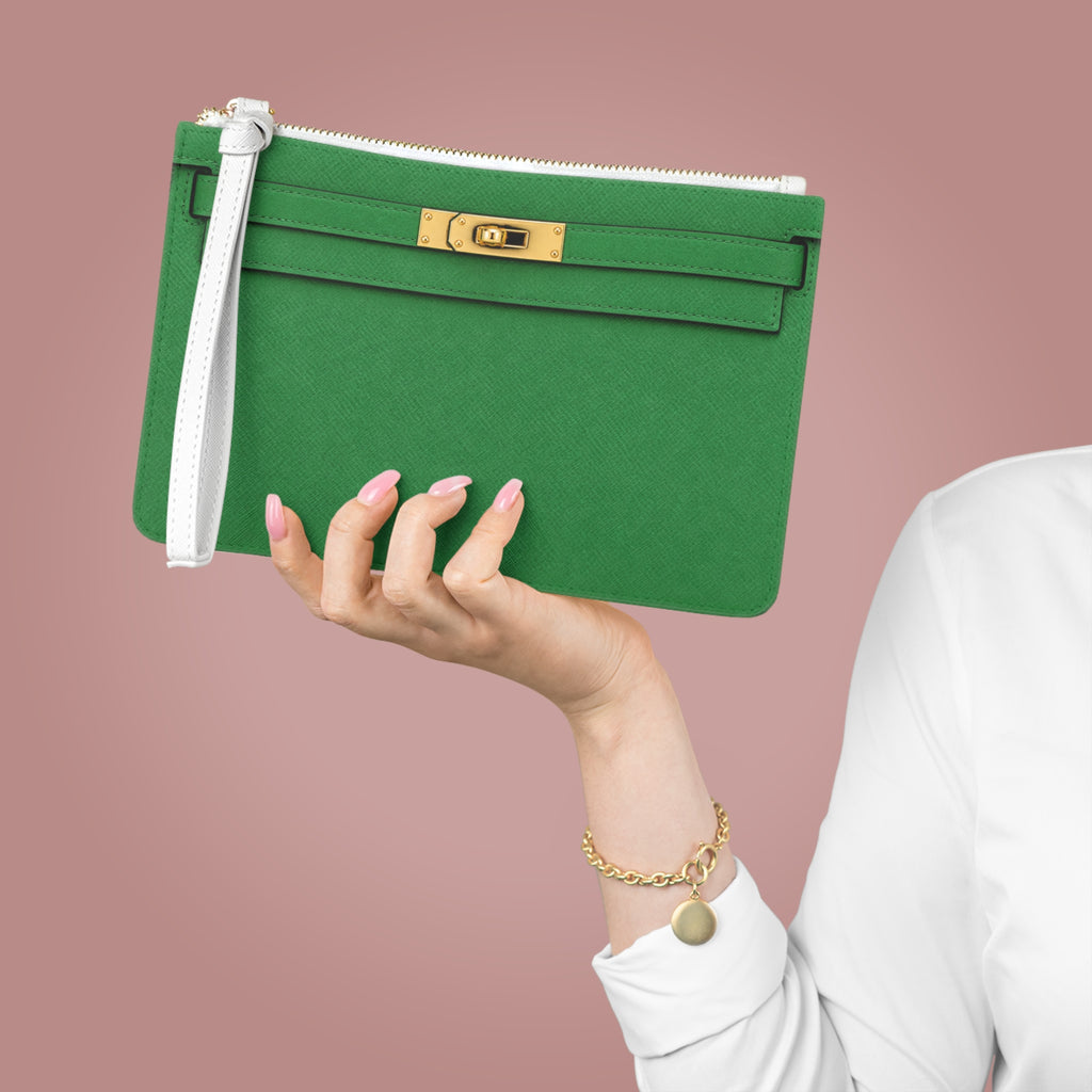 Canal Street Green Clutch Bag — Elegant Wristlet Purse for Evening & Gifts
