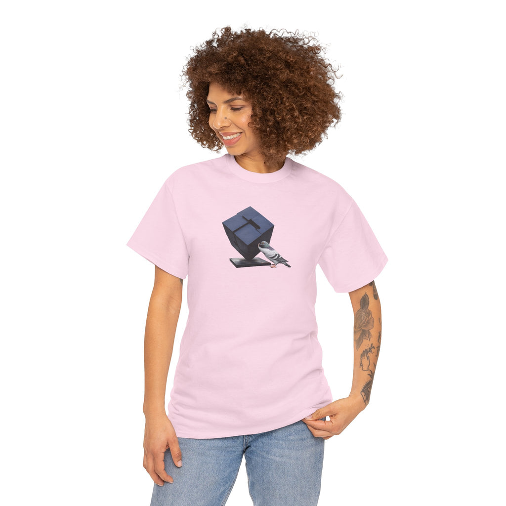 Customizable Astor Place NYC Pigeon T-Shirt | Alamo Black Cube Tee