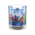 Fiddler on the Manhattan Roof Marc Chagall-inspired Glass Mug | 10oz NYC Manhattan Skyline Pattern