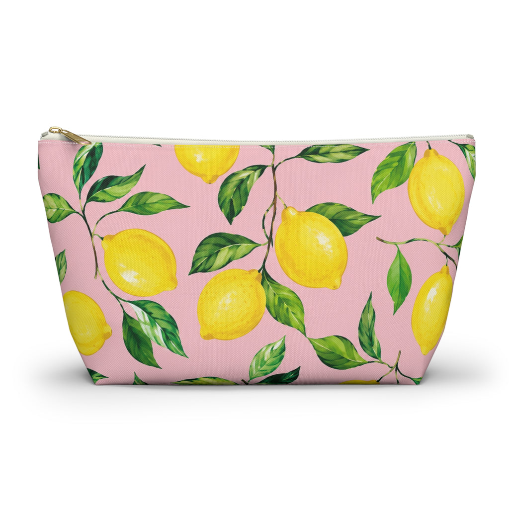 Little Italy Amalfi Pink Lemon Makeup Pouch —  T-Bottom Travel Bag