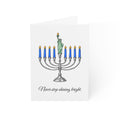 Happy Hanukkah Menorah 3.5" x 4.9" Gift Card — “Never Stop Shining Bright” Holiday Card 10 Pack