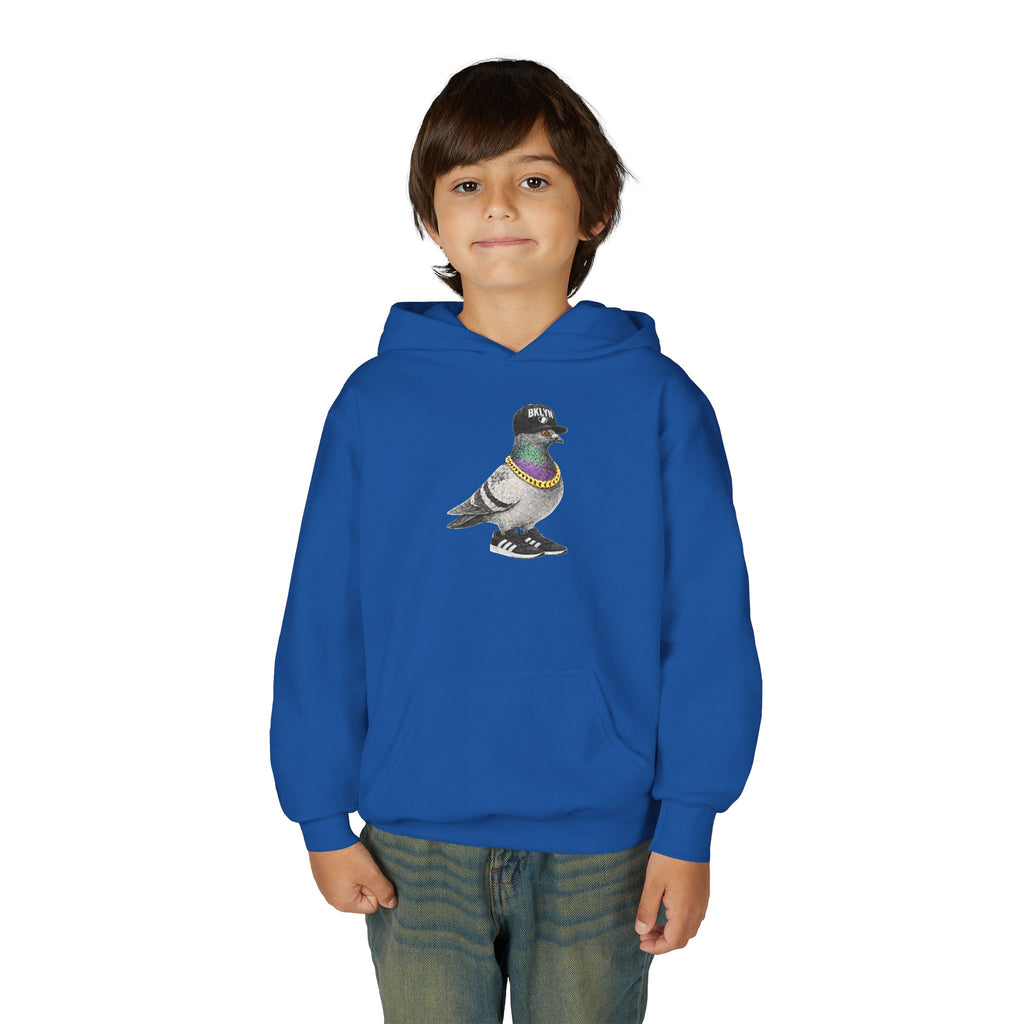 Customizable Brooklyn NYC Pigeon NYC Kids Hoodie | New York Baseball Sports Fan Bird Lovers Childrens Hooded Sweatshirt