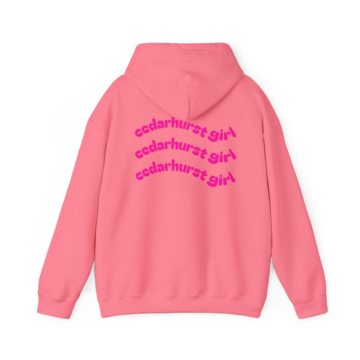 Cedarhurst Girl Hoodie – Retro Pink Wave Back Print Hooded Sweatshirt