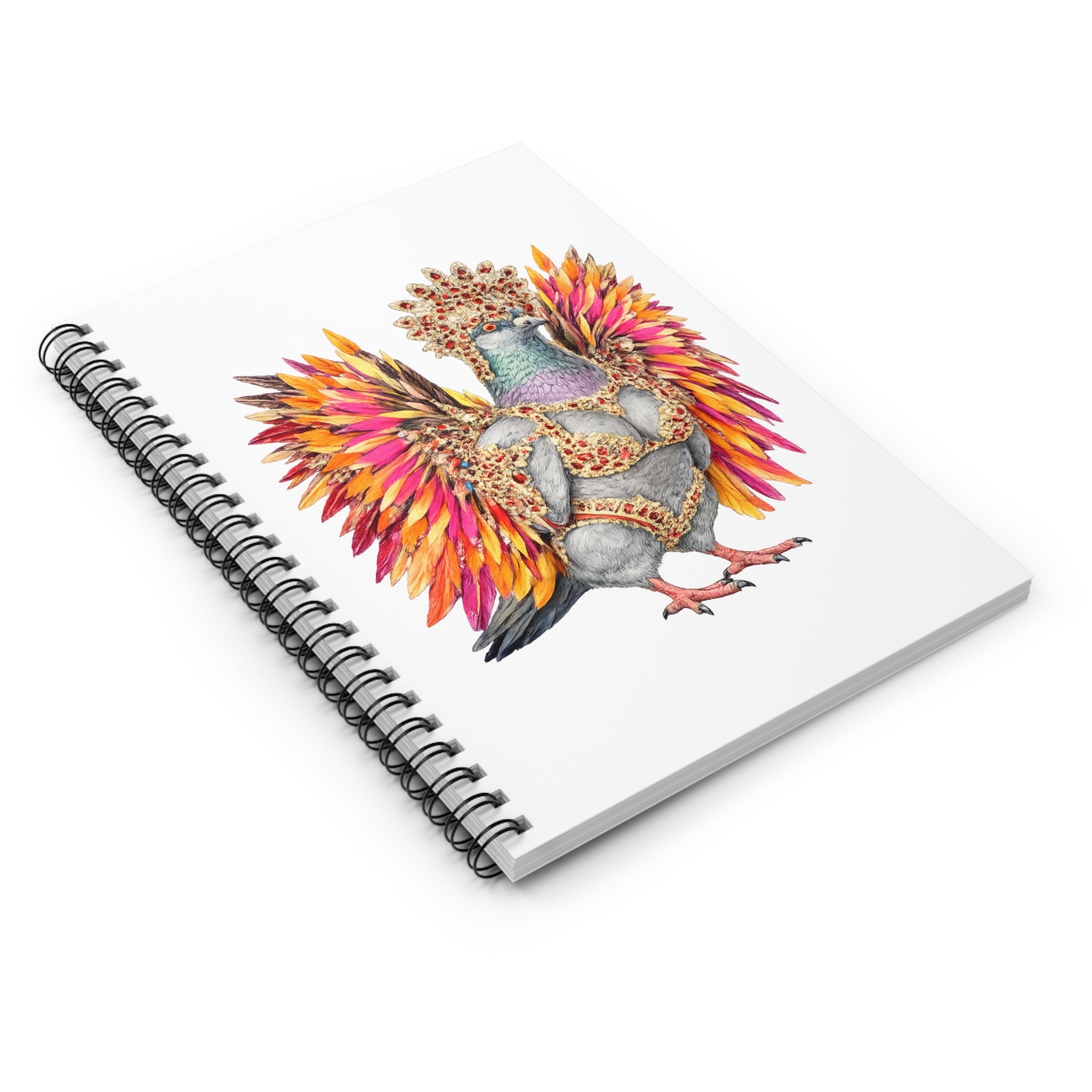 Customizable Flatbush NYC Pigeon Spiral Journal | Mardi Gras Carnival Parade Bird Lovers Notebook