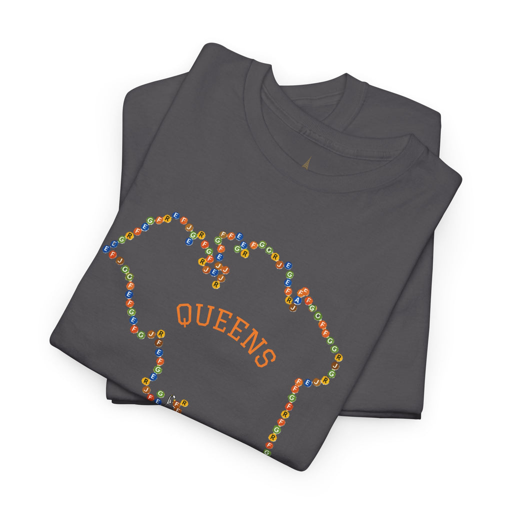Queens Map Subway Signs T-Shirt | NYC Subway Tee