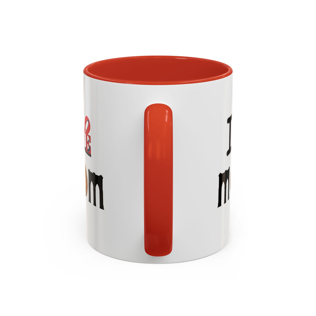 I Love NY Mom Mug | I Love Mom Mother's Day Bagel Brooklyn Bridge Accent Coffee Mug 11oz