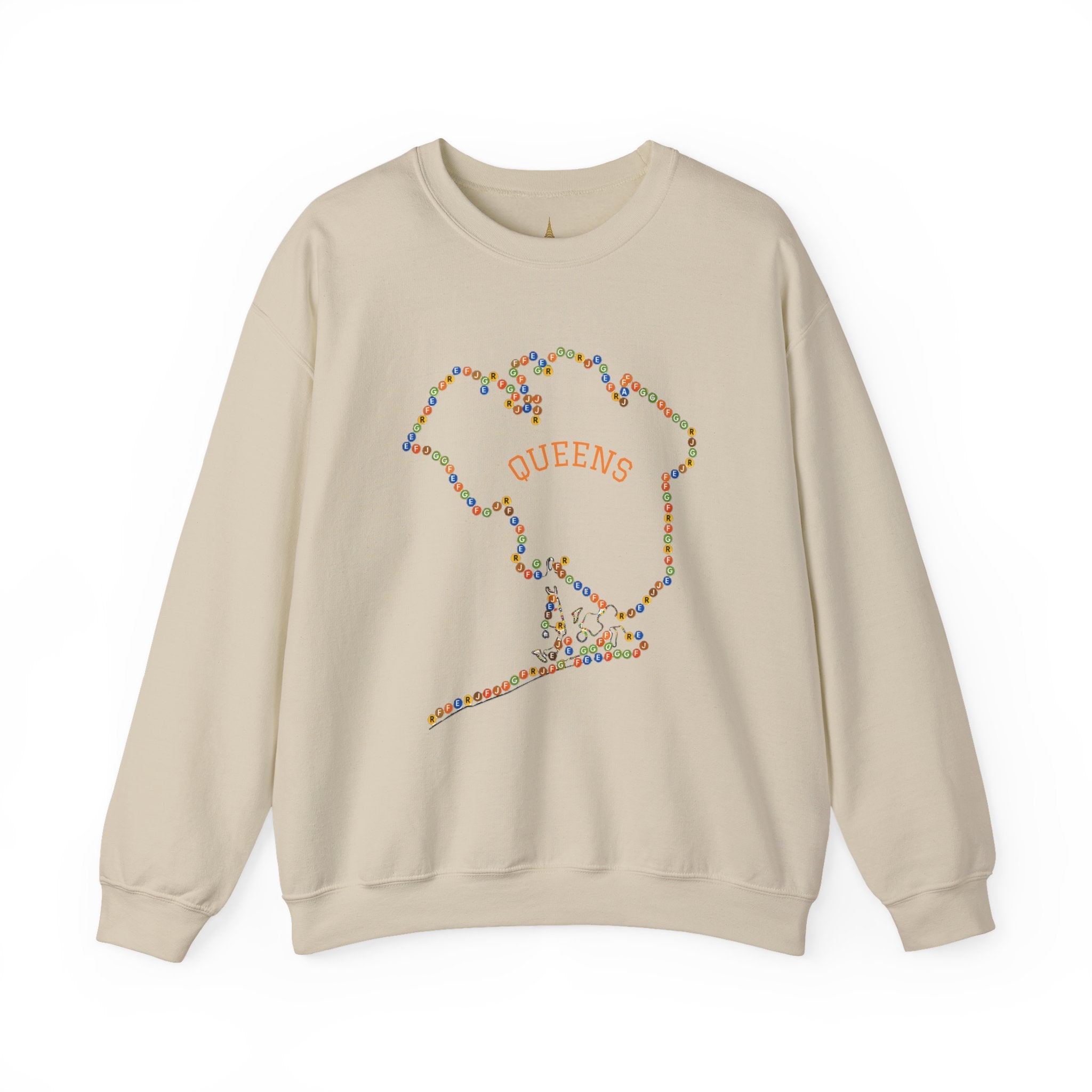 Sudadera con letreros de metro de Queens Map | Suéter de cuello redondo de NYC