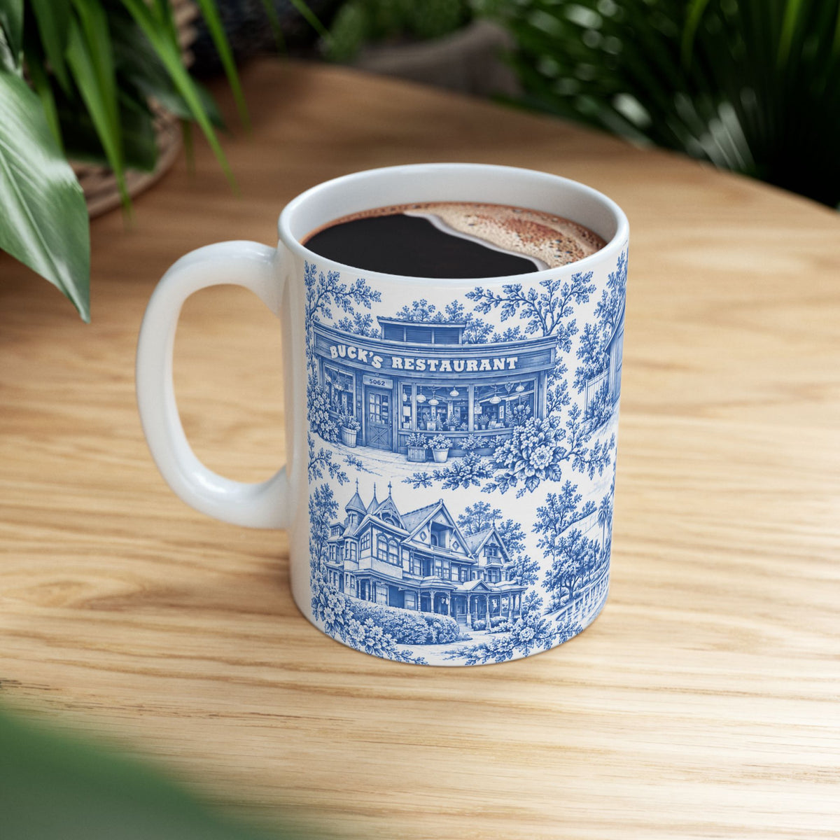 Silicon Valley Blue Toile de Jouy 11oz Ceramic Mug