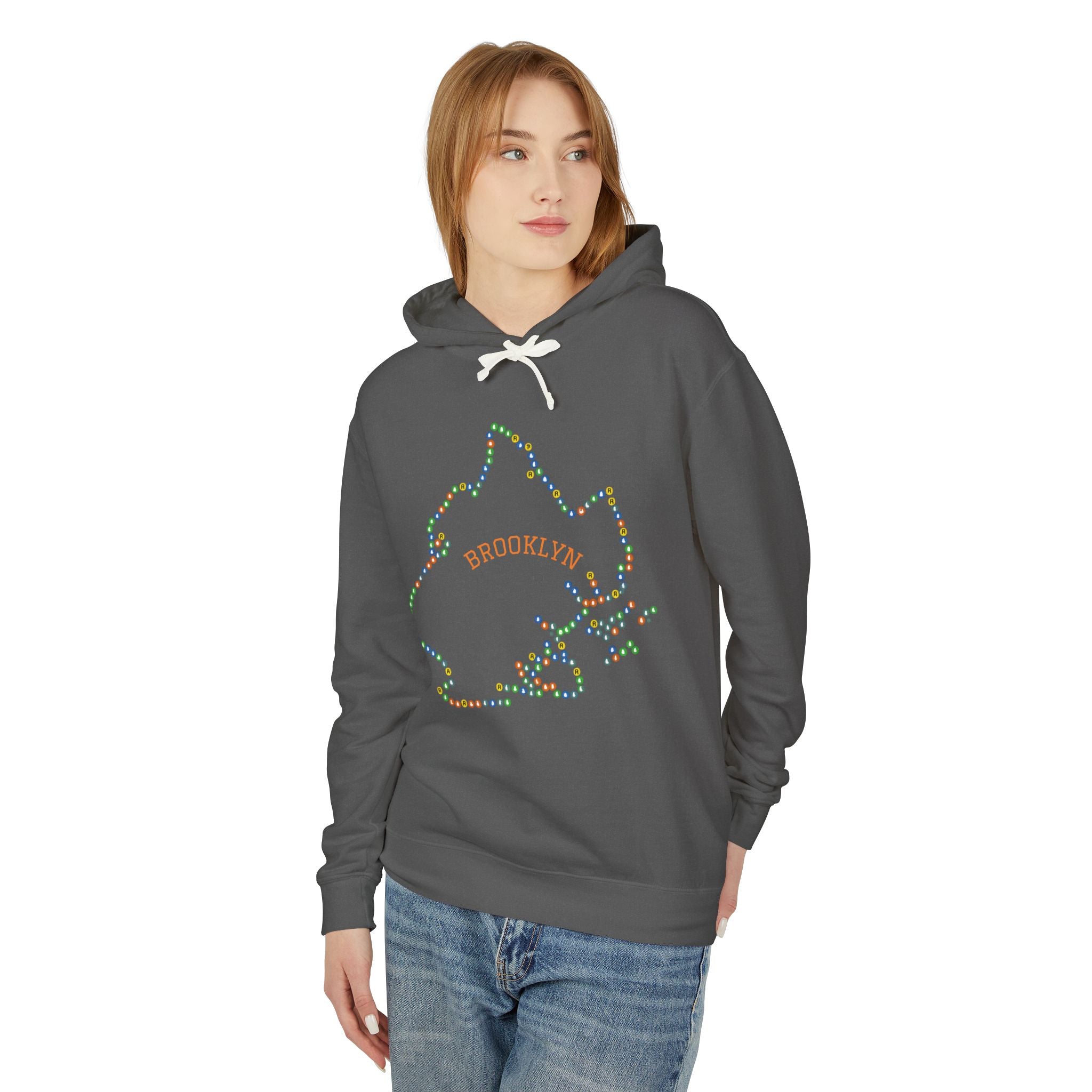Brooklyn Map Subway Hoodie | New York Borough Outline Hooded Sweatshirt