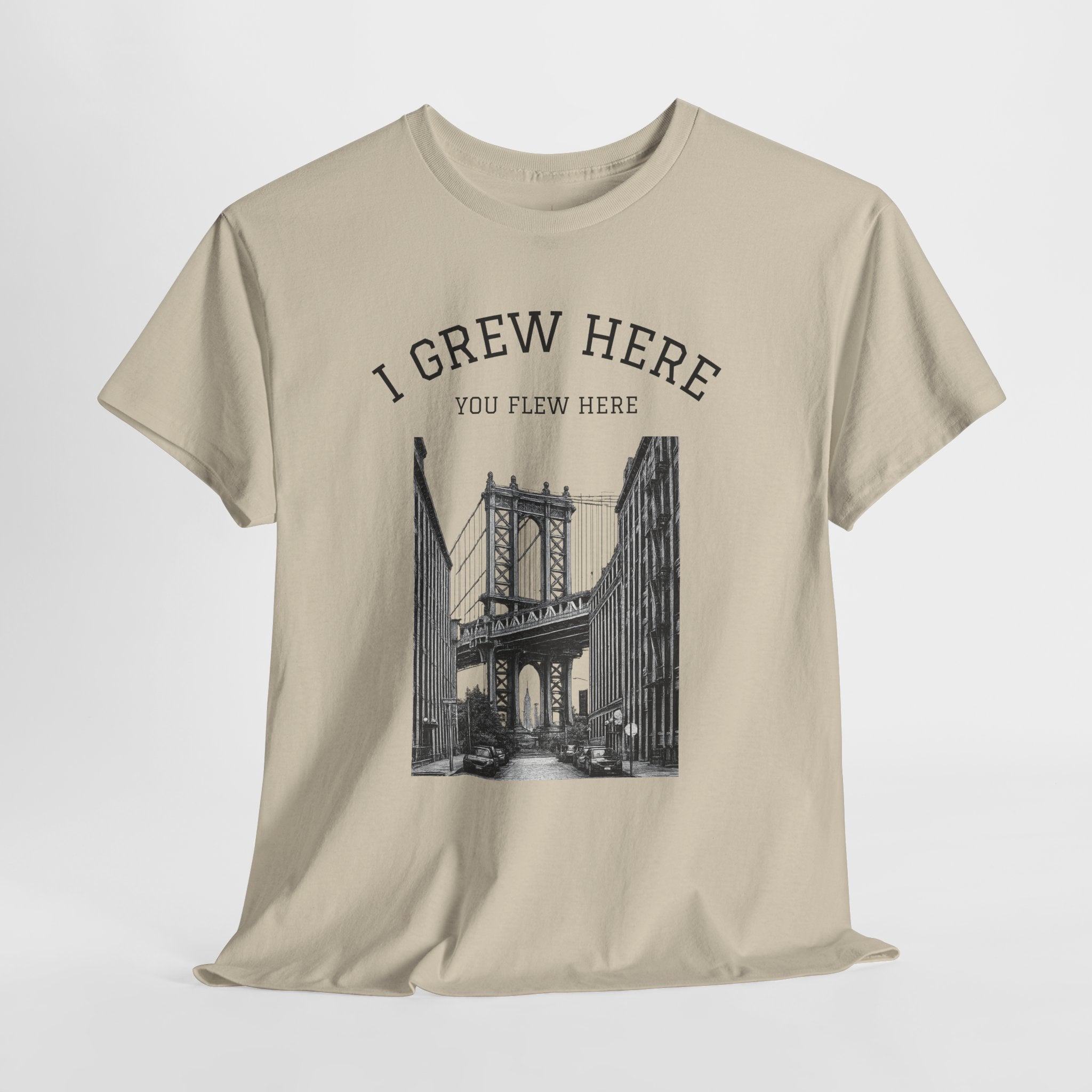 DUMBO Brooklyn Manhattan Bridge T-Shirt  I  I Grew Here You Flew Here Tee