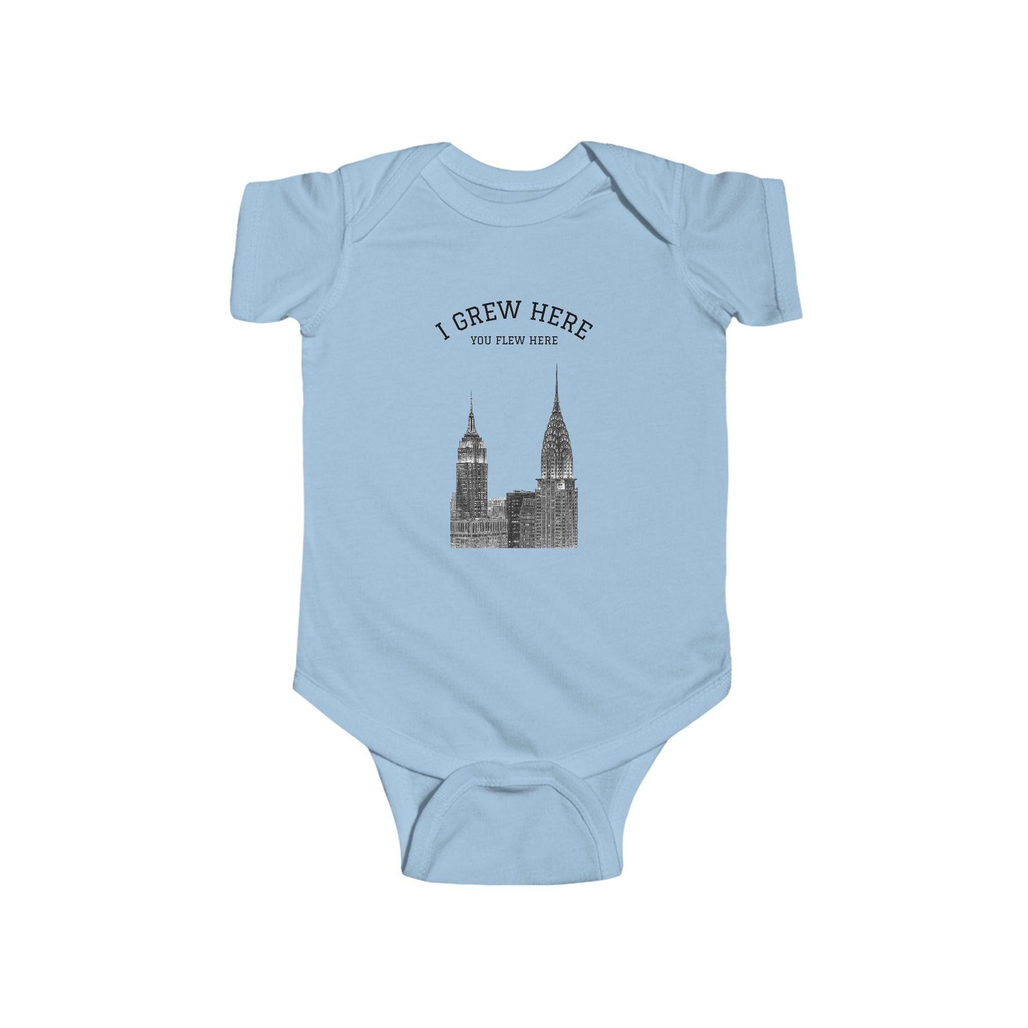 New York City Skyline Baby Bodysuit | I Grew Here You Flew Here Infant Onesie