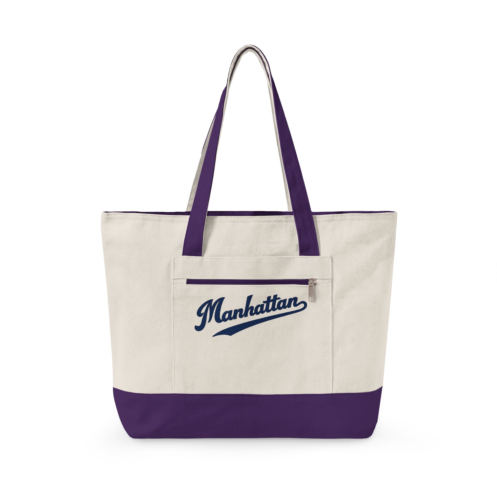 Manhattan Canvas Tote — Zippered Market Bag