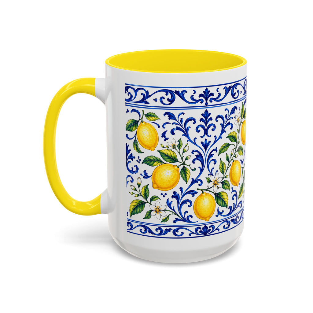 Little Italy Amalfi Blue with Lemon Mug — Blue Ceramic Kitchen Mug (11oz)