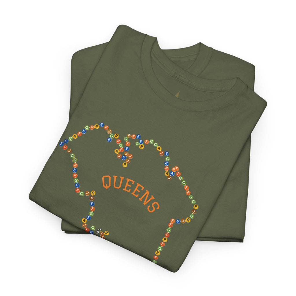 Queens Map Subway Signs T-Shirt | NYC Subway Tee
