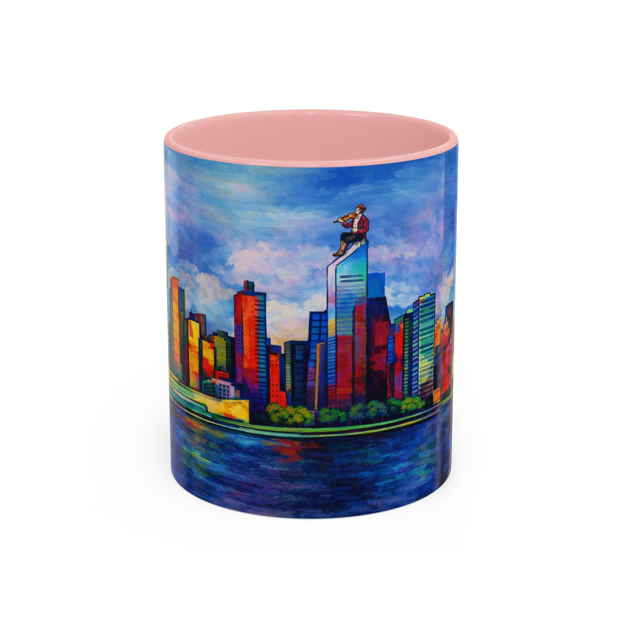 Fiddler on the Manhattan Roof  Marc Chagall-inspired Fan Art NYC Accent Coffee Mug