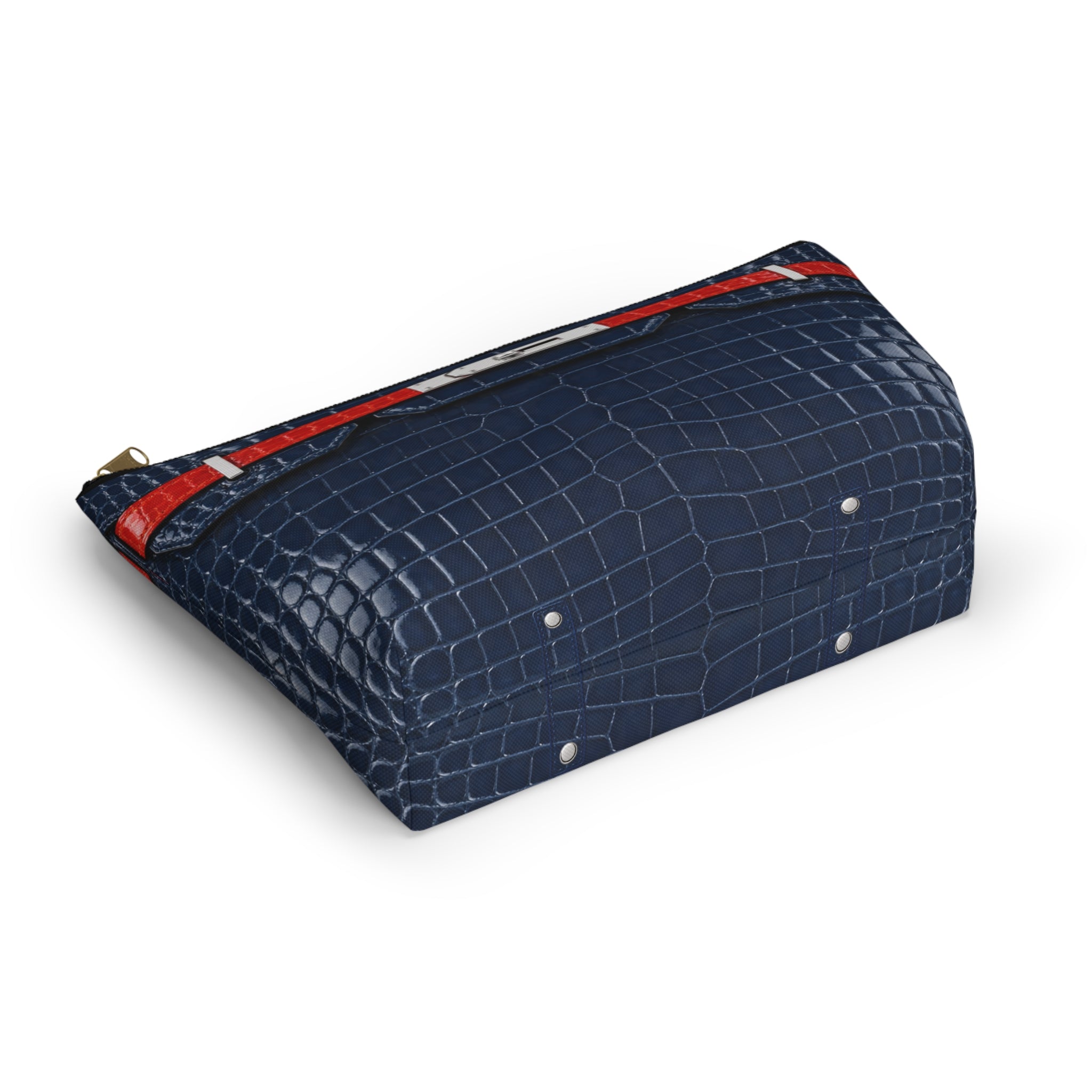 Canal Street Large Navy Croc Makeup Bag —  T-Bottom Travel Bag