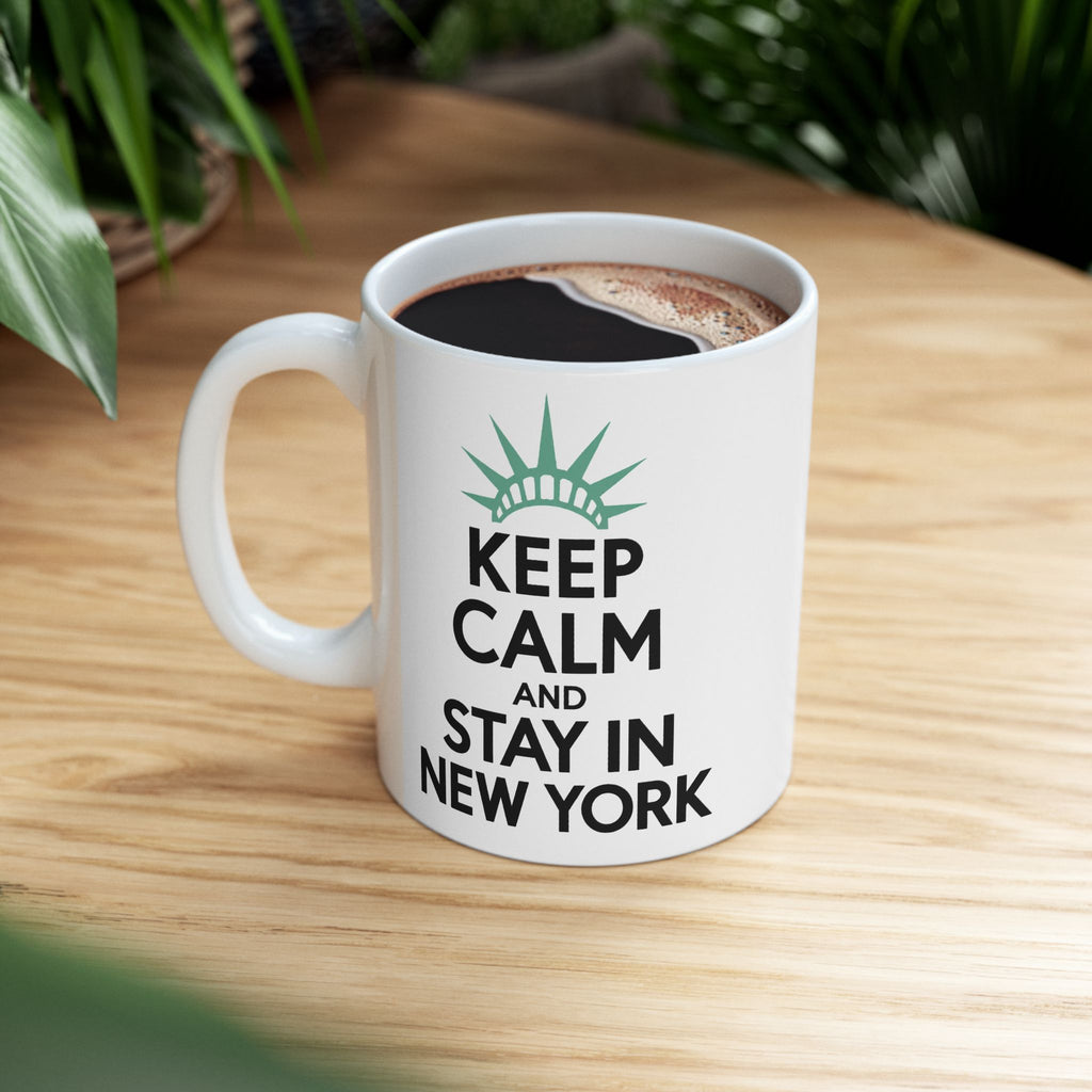 'Keep Calm and Stay in New York' Ceramic Coffee Cup, 11oz