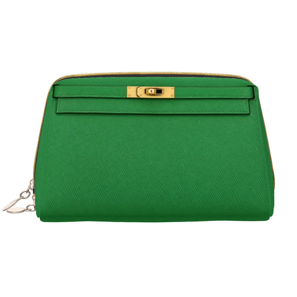 Canal Street Green PVC Leather Makeup Bag