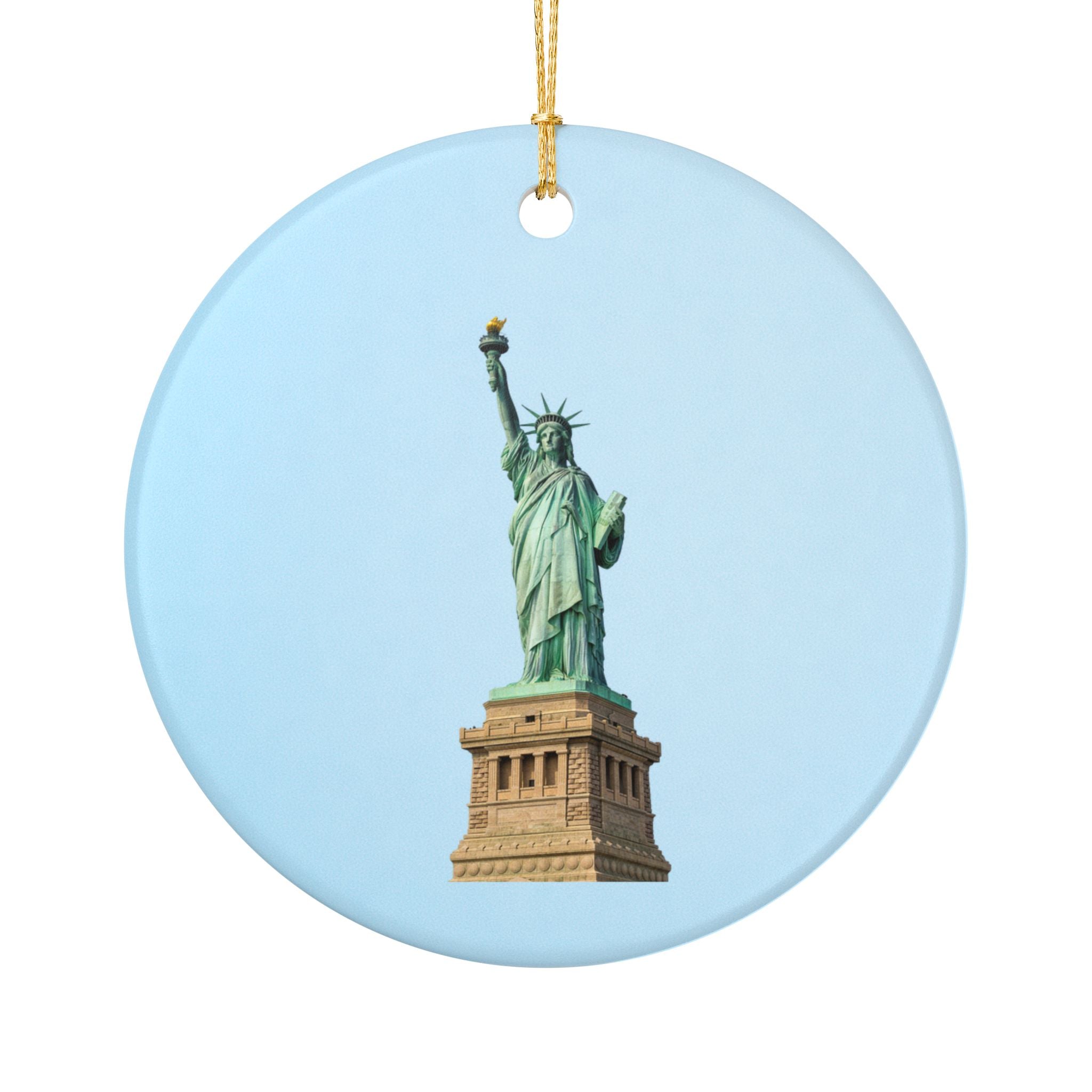 Statue of Liberty Ceramic Christmas Tree Ornament — NYC Skyline Holiday Decoration