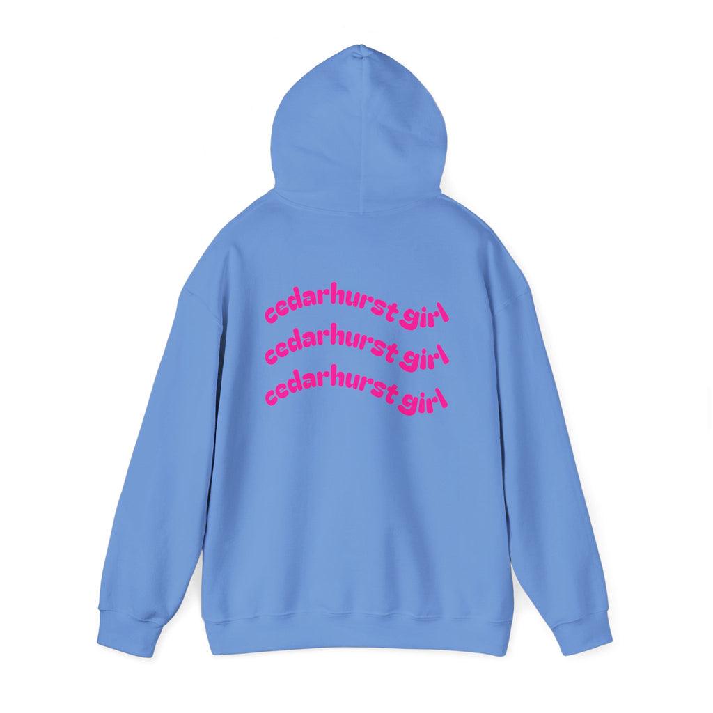 Cedarhurst Girl Hoodie – Retro Pink Wave Back Print Hooded Sweatshirt