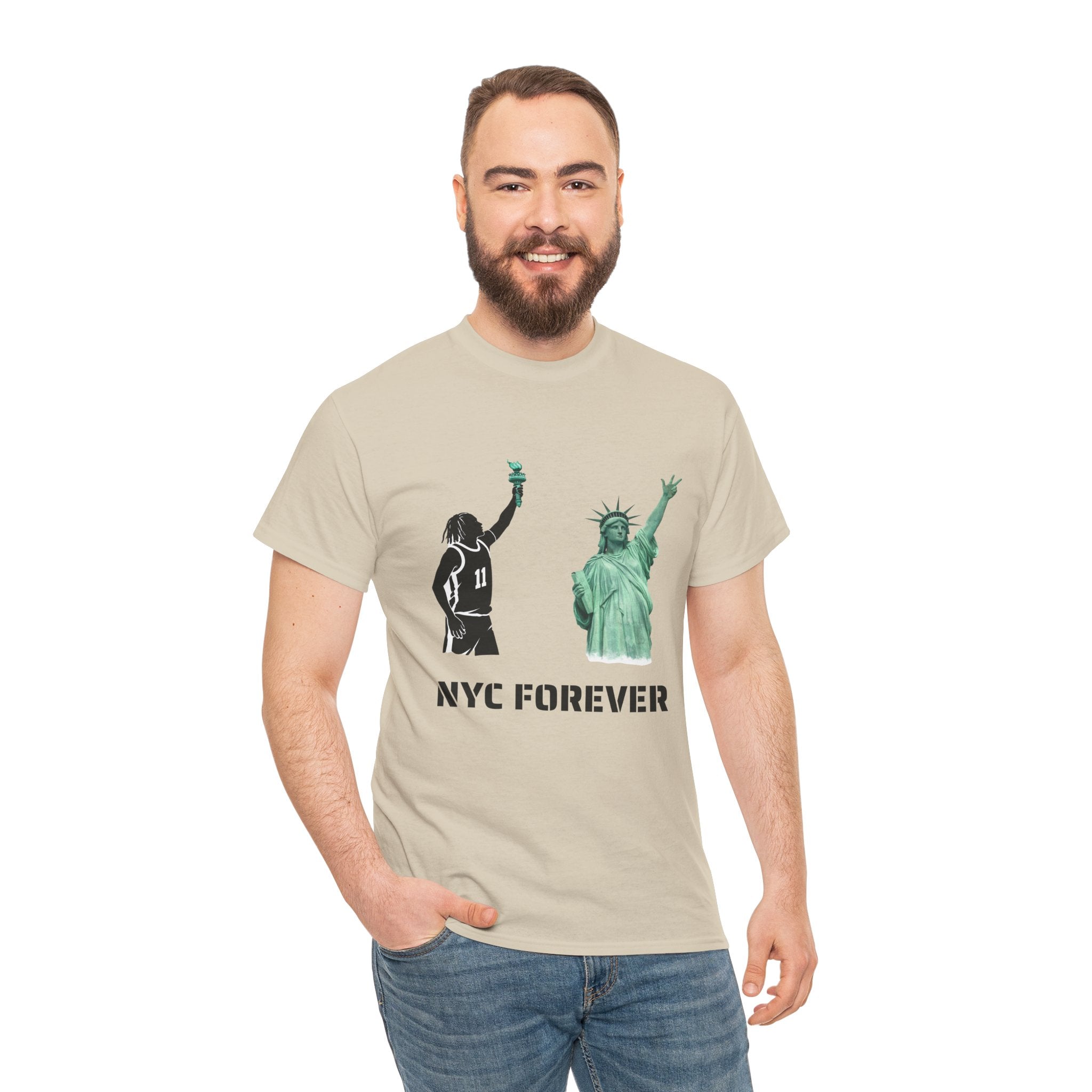 New York Forever Basketball Tee | Jalen Brunson Statue of Liberty T-Shirt