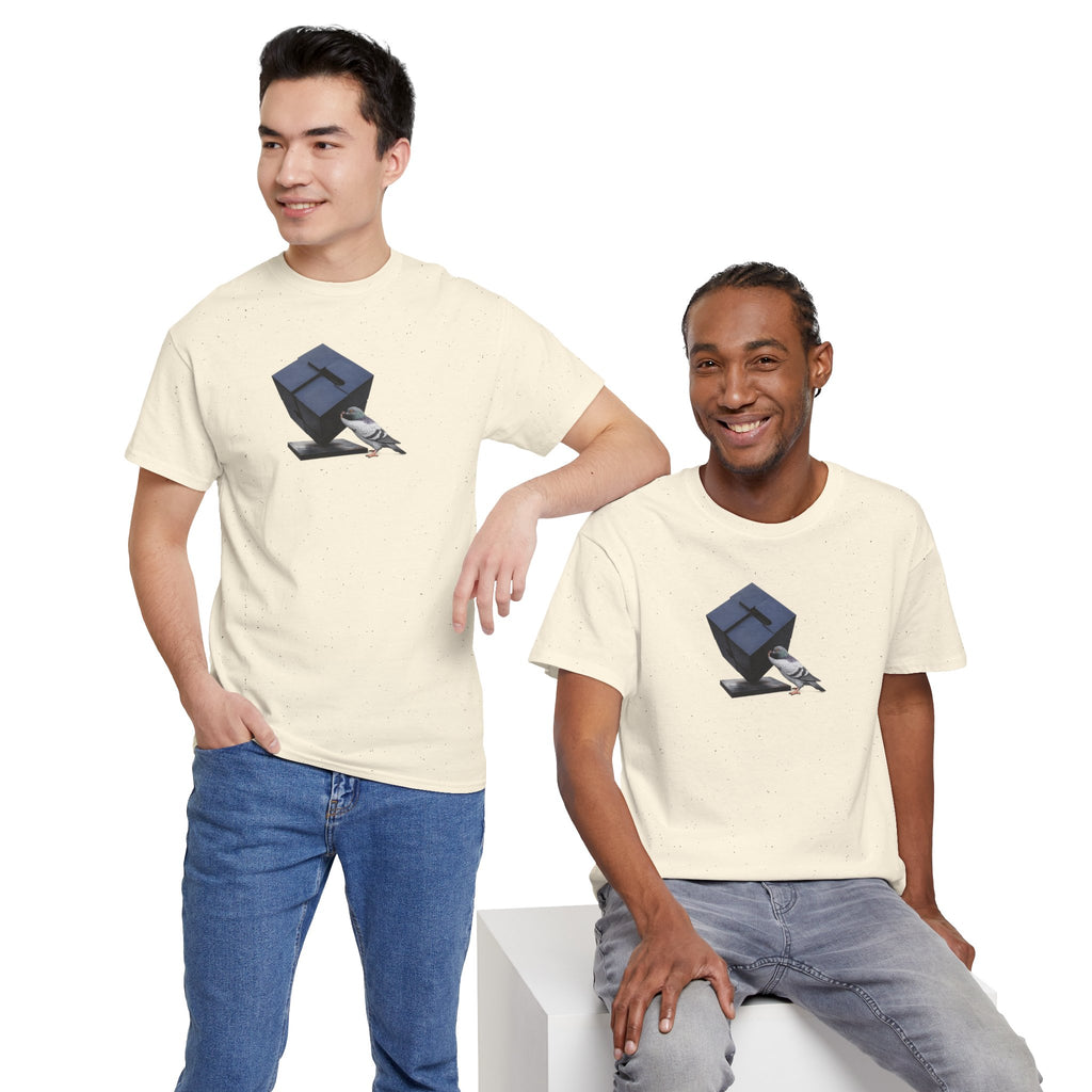Customizable Astor Place NYC Pigeon T-Shirt | Alamo Black Cube Tee