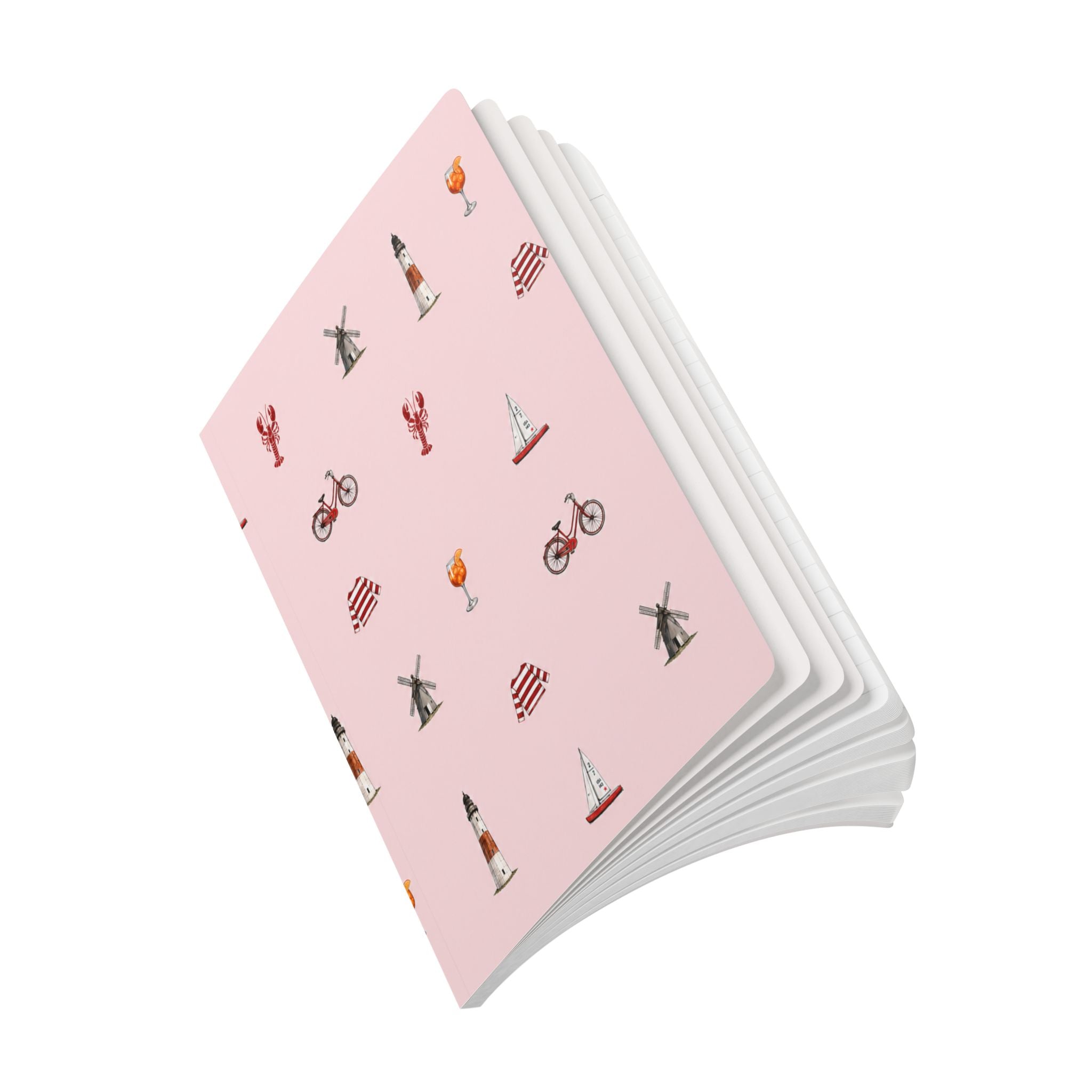Icons of The Hamptons Pink Softcover Notebook