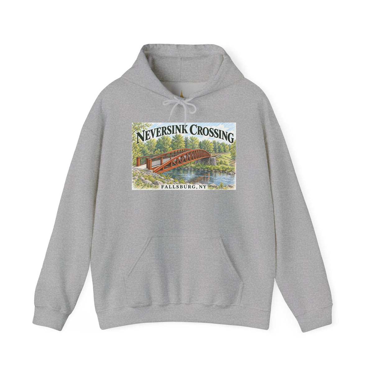 Neversink Crossing Fallsburg Catskills Upstate New York Pullover Hoodie