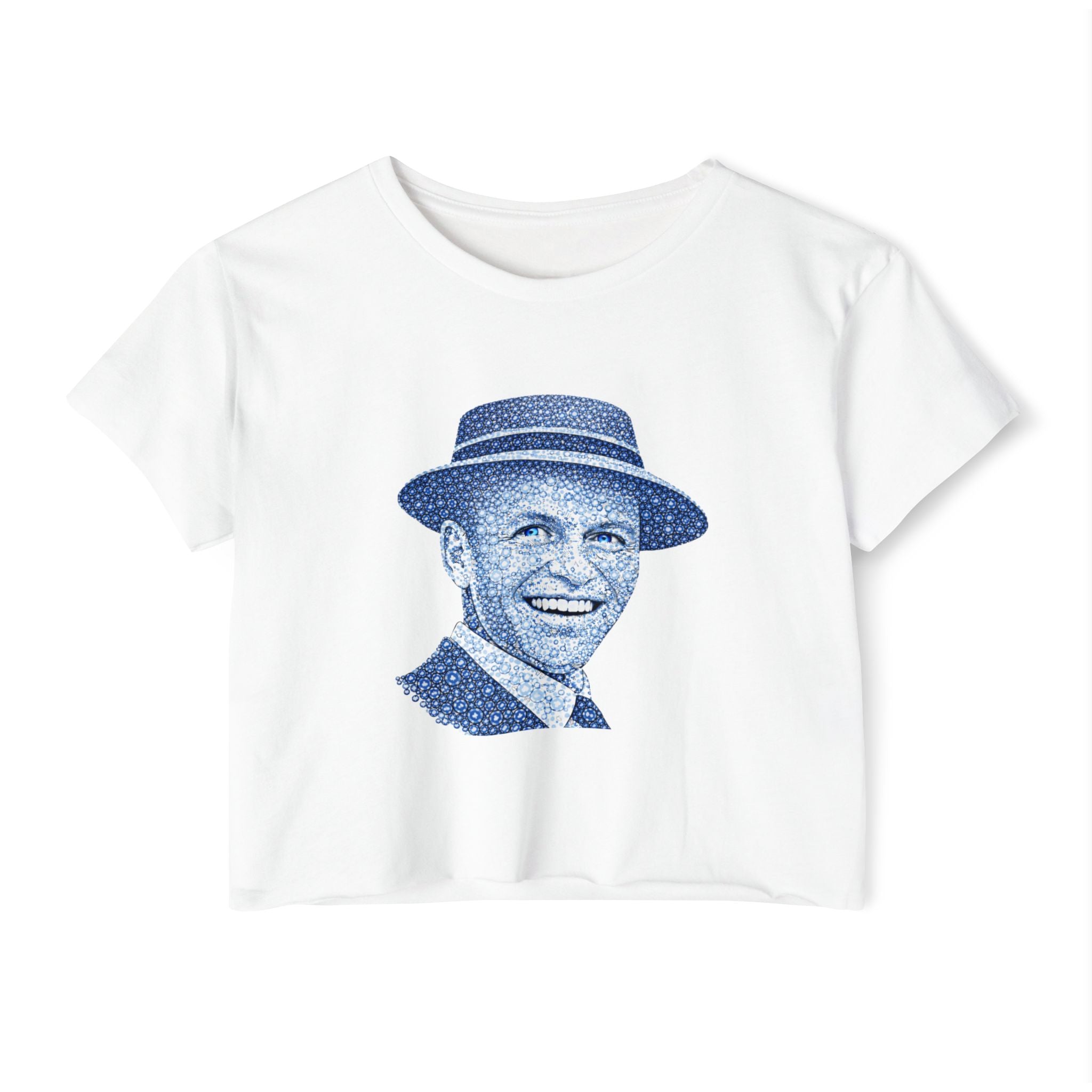 Poker Chip Frank Sinatra Crop Top T-shirt   Music Tee