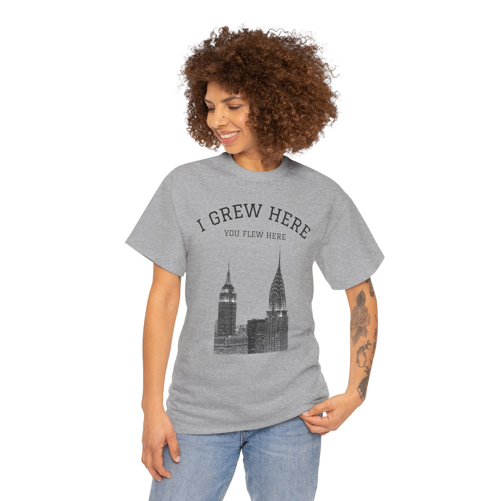 New York City Skyline Tee | I Grew Here You Flew Here Empire State & Chrysler Buildings Manhattan Tee