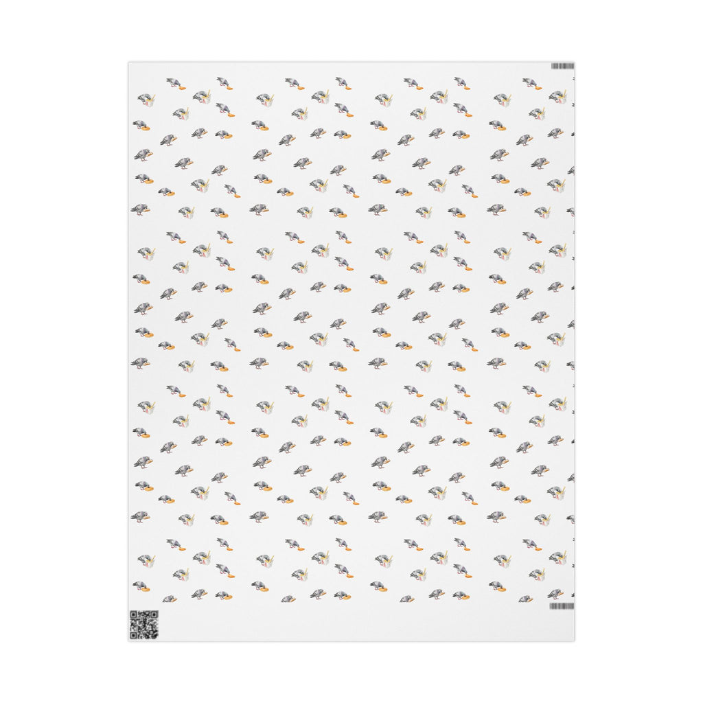 Foodie NYC Pigeons Pattern Gift Wrap Paper | New York Food Influencer Bird Lover Wrapping Paper Roll