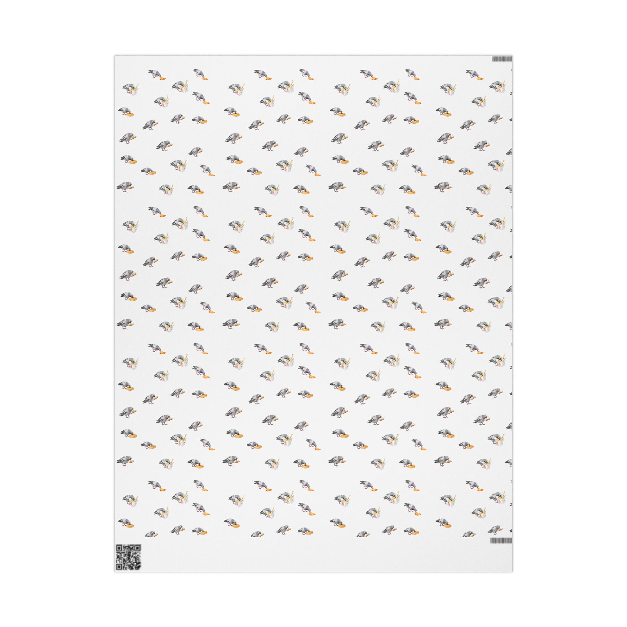 Foodie NYC Pigeons Pattern Gift Wrap Paper | New York Food Influencer Bird Lover Wrapping Paper Roll