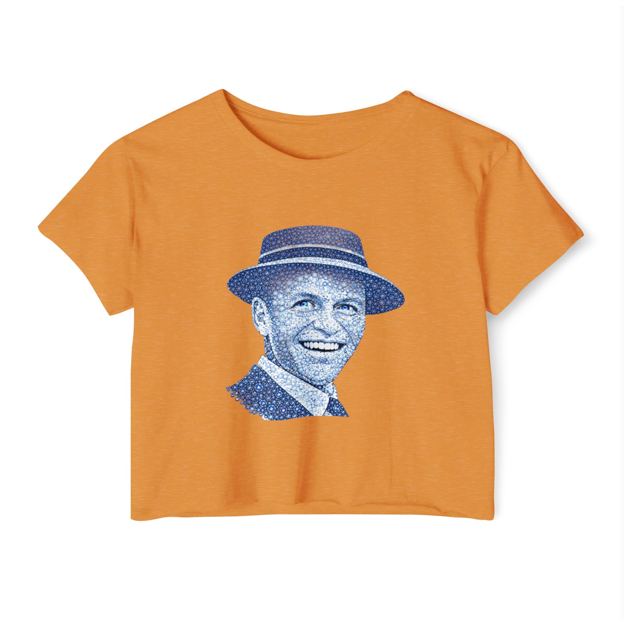 Poker Chip Frank Sinatra Crop Top T-shirt   Music Tee