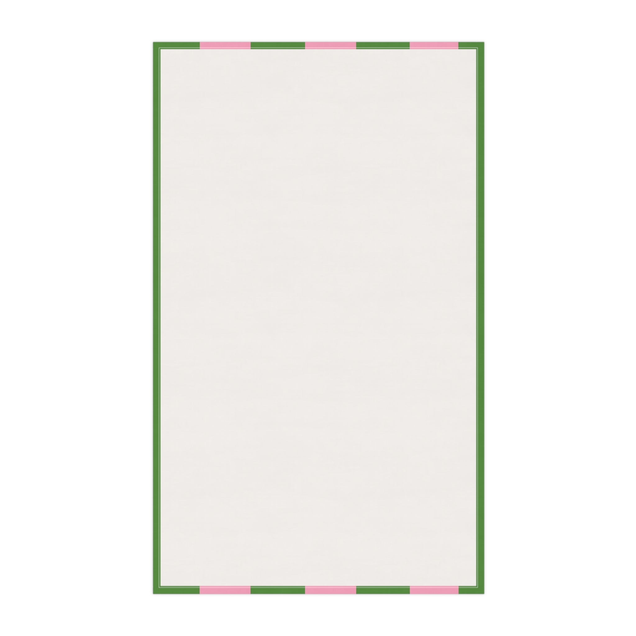 Matcha Drink Tea Towel — Green & Pink Striped Kitchen Towel with 'Matcha' Cup Design Hostess Gift