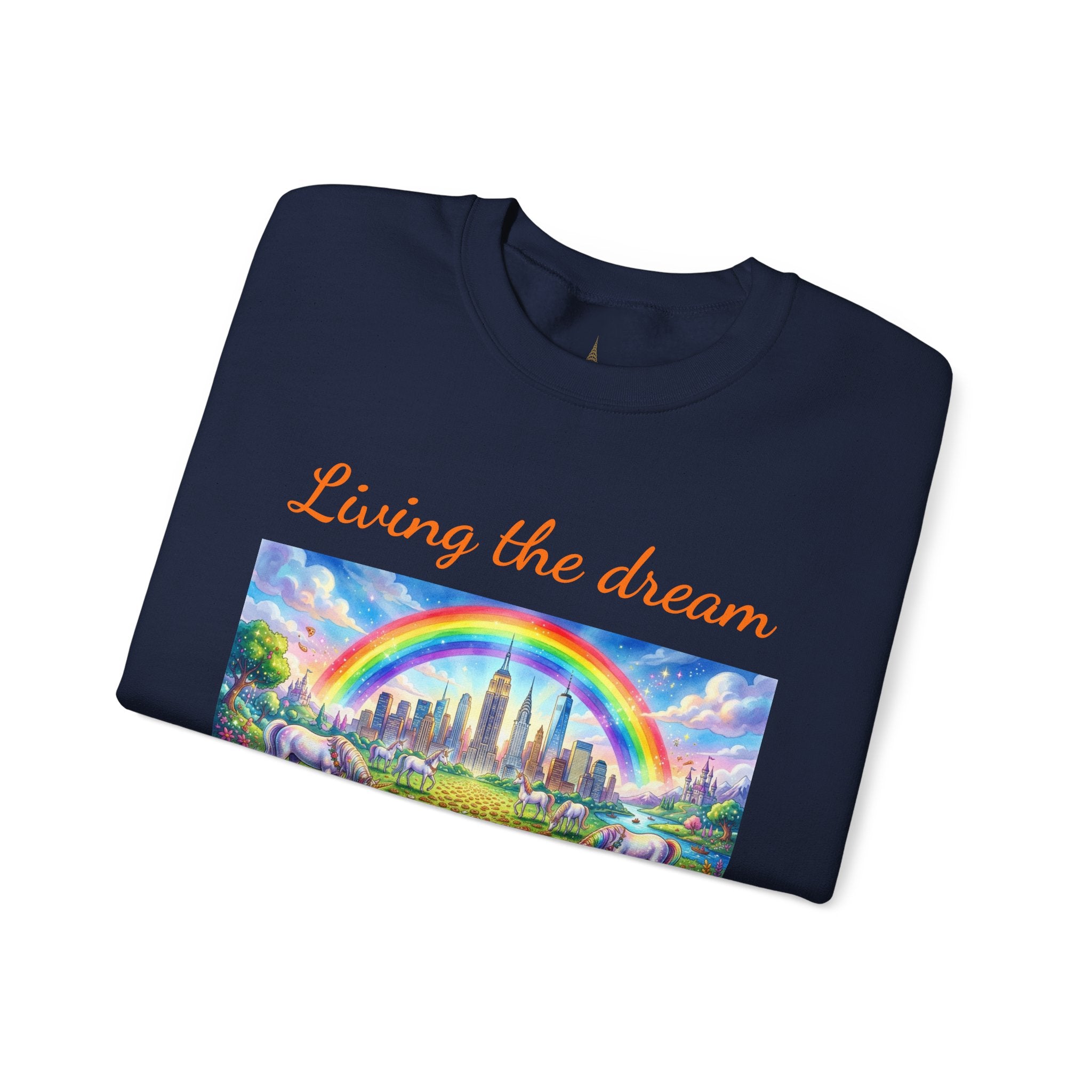 NYC Living the Dream Sweatshirt  New York Is a Fairy Tale Rainbows and Unicorns Sweater