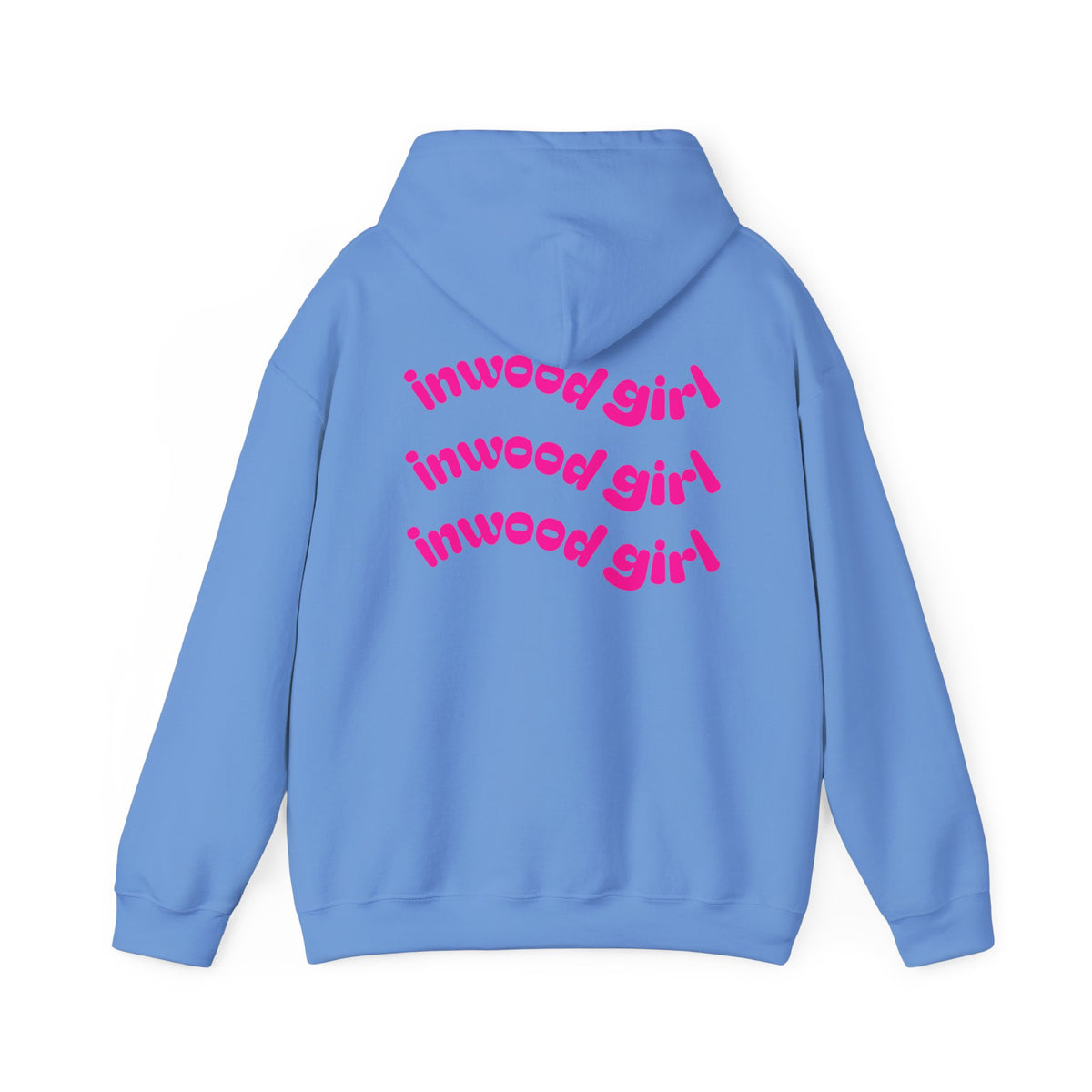Inwood Girl Hoodie – Retro Pink Wave Back Print Hooded Sweatshirt