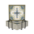 Central Park Bethesda Terrace Arcade Minton Azulejos Tile-Style 6 piece Square Coaster Set