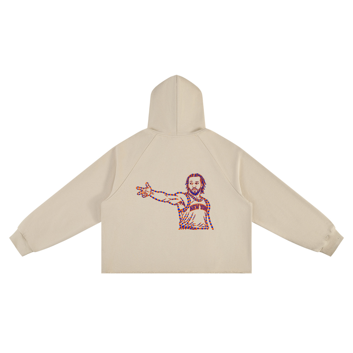 New York Basketball Unisex Vintage Wash Raw Edge Boxy Hoodie