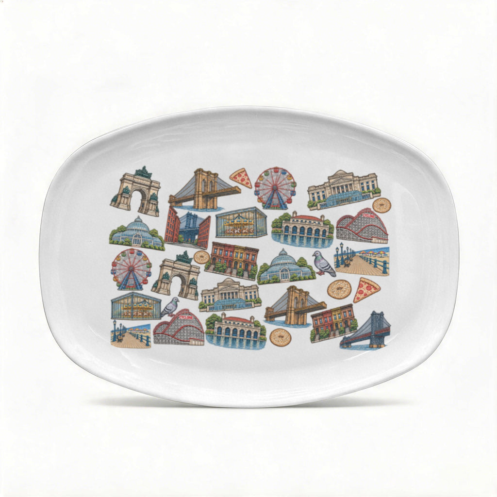 Icons of Brooklyn Melamine Bagel Tray Melamine Decorative Plate