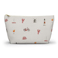 Icons of The Hamptons Large Heather Gray Pouch — T-Bottom Makeup & Travel Organizer