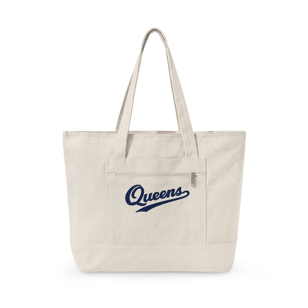 Queens Canvas Tote — Zippered Market Bag