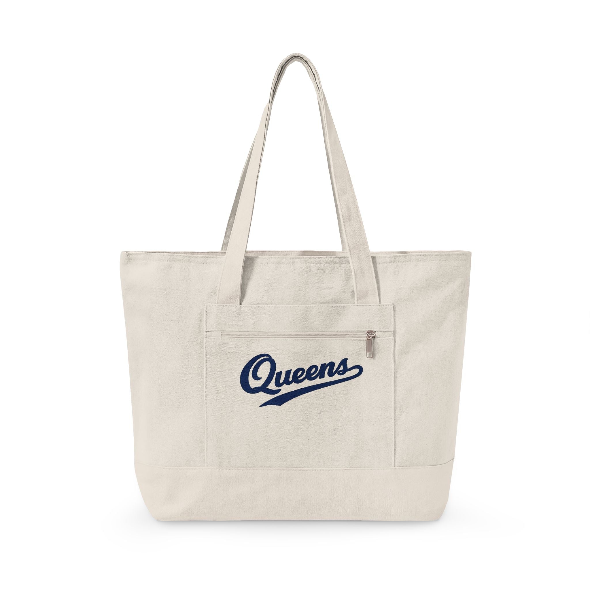 Queens Canvas Tote — Zippered Market Bag